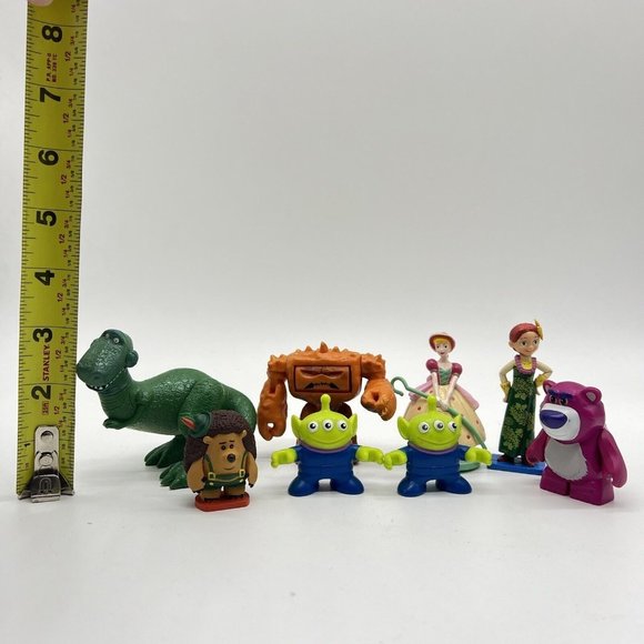 Disney Toy Story Figure Toy Lot Of 8 Chunk Aliens Rex Lotso Cake Toppers - Picture 2 of 4